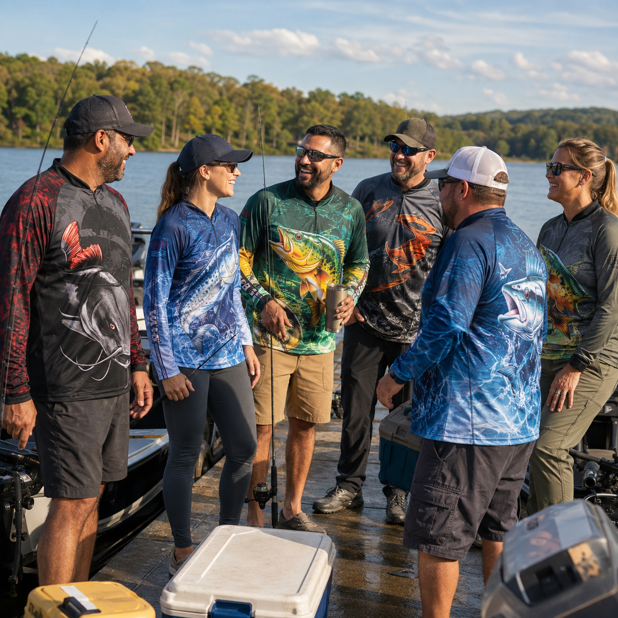 Camisetas personalizadas para torneios e eventos de pesca